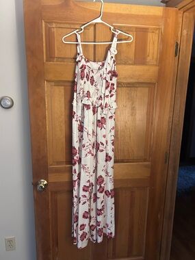 Misa Los Angeles White Dress with Pink Floral Print